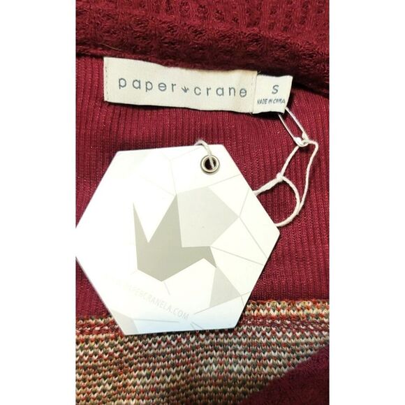 NWT - Paper Crane by Anthropologie Thermal Top with Sweater Cuff - Size S - Picture 11 of 13